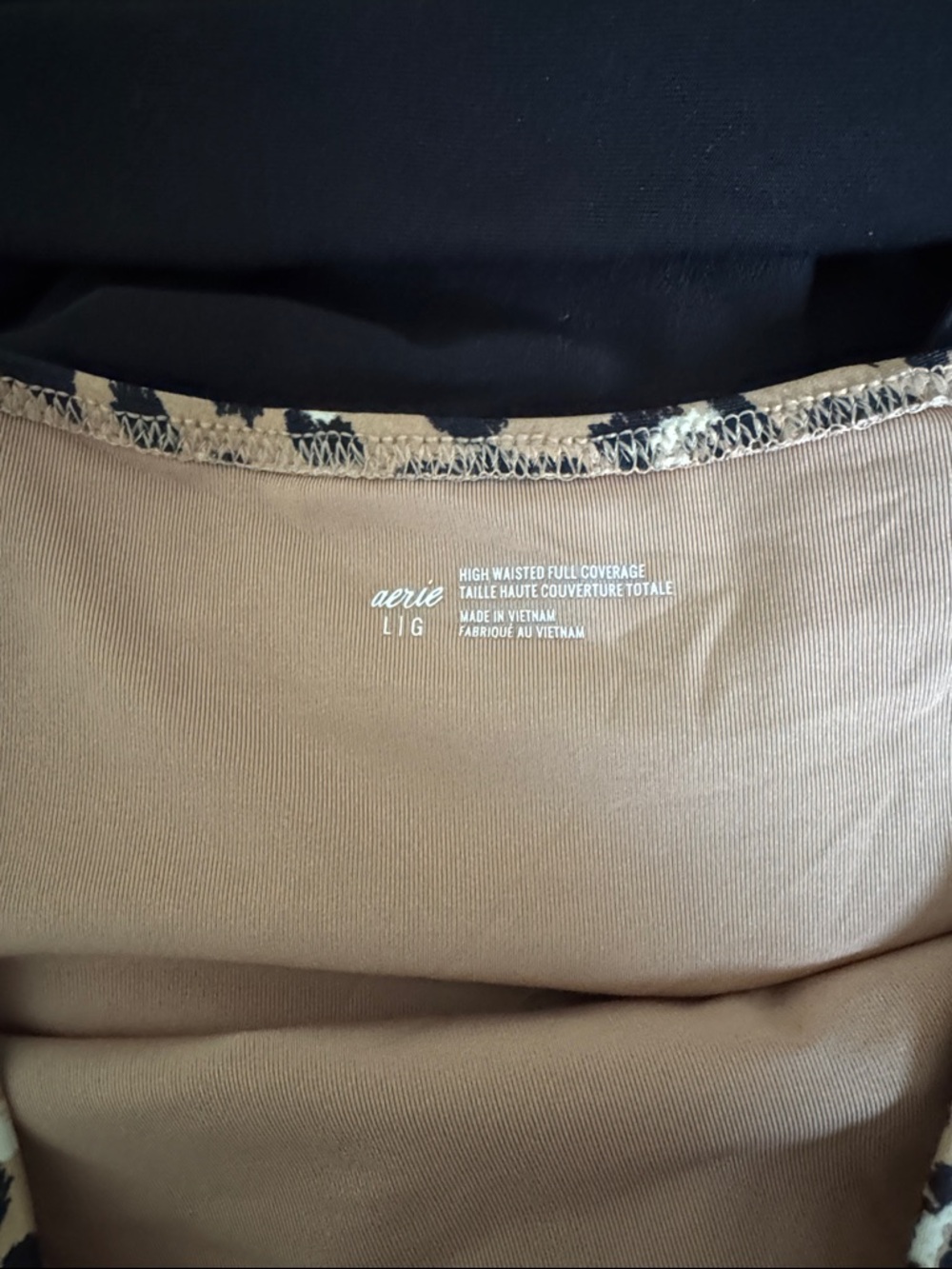 Aerie High-Waist Leopard Print Summer Swimsuit Bikini Bottoms - Picture 3 of 3